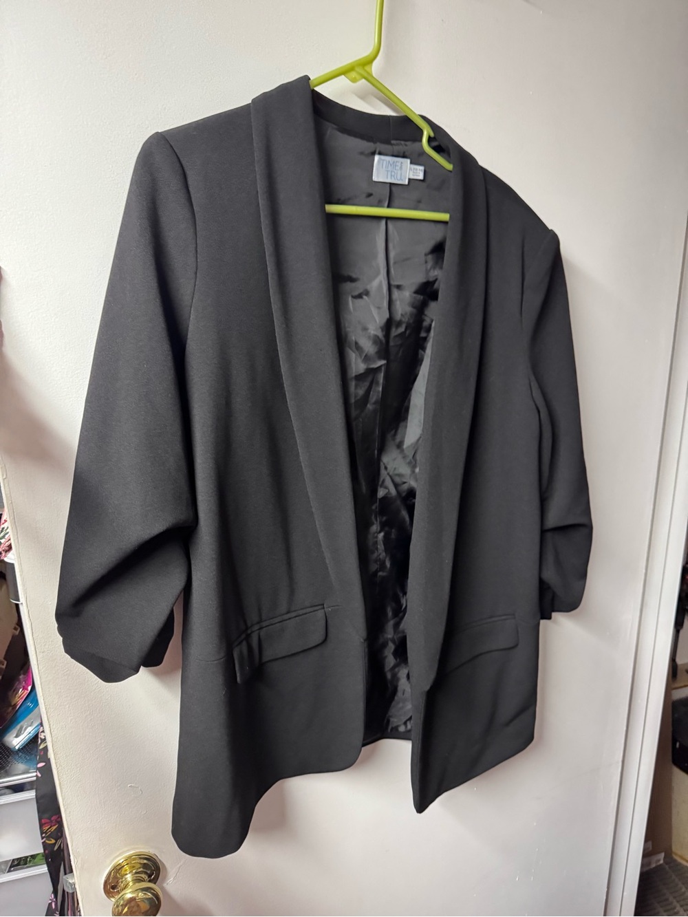 Time and Tru Black Open-Front Women's Blazer